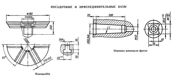 5А342 Посадочные і присоединительные базы зубофрезерного напівавтомату 5А342